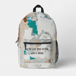 Loft stijl oude geschilderde bakstenen muur bedrukte rugzak