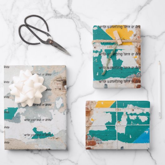 Loft stijl oude geschilderde bakstenen muur inpakpapier vel (Voorkant)