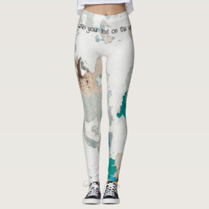 Loft stijl oude geschilderde bakstenen muur leggings