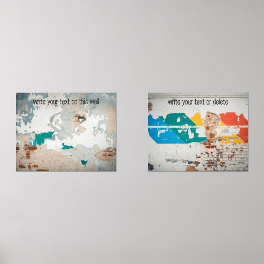 Loft stijl oude geschilderde bakstenen muur muurkunst sets (Voorkant)