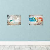 Loft stijl oude geschilderde bakstenen muur muurkunst sets (Houten vloer)