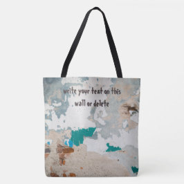 Loft stijl oude geschilderde bakstenen muur tote bag