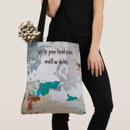 Loft stijl oude geschilderde bakstenen muur tote bag