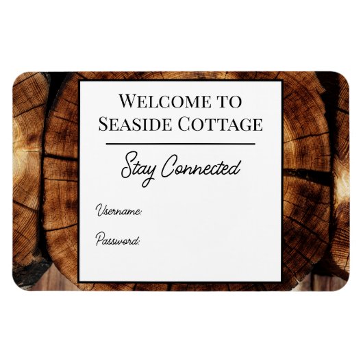 Log Cabin Airbnb Vacation Rental Wifi Magnet Magneet (Horizontaal)