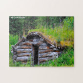 Log Cabin Alaska. Jigzaag Puzzle Legpuzzel (Horizontaal)