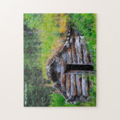 Log Cabin Alaska. Jigzaag Puzzle Legpuzzel (Verticaal)