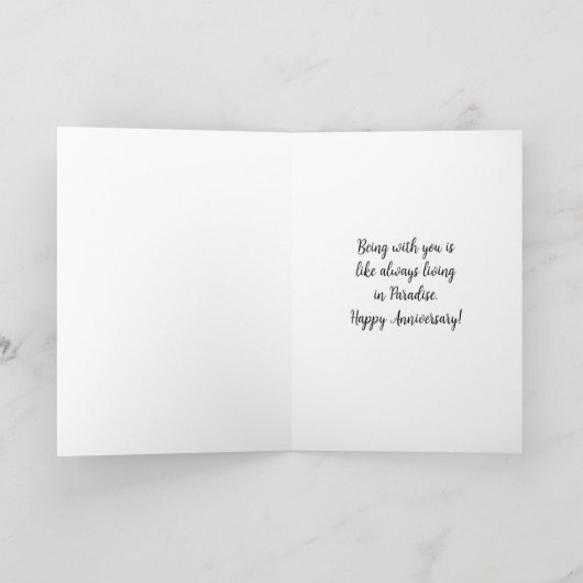  Log Cabin Beach House Happy Jubileum Kaart (Binnen)