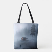 Log Cabin bij het Haunted Lake Tote Bag (Achterkant)