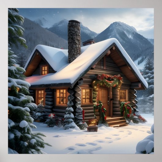 Log Cabin Christmas Poster (Voorkant)