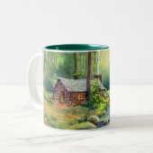 LOG CABIN DOOR SHARON SHARPE TWEEKLEURIGE KOFFIEMOK (Voorkant links)