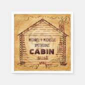 Log Cabin Gepersonaliseerde Faux Wood 2 Servet (Voorkant)