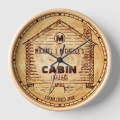 Log Cabin Gepersonaliseerde naam en Monogram Faux  (Voorkant)