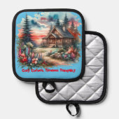 Log Cabin Gezellige hoeken, Tijdloze rust | Pannenlap (Voorkant / Achterkant)