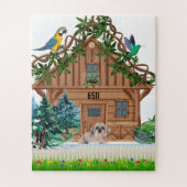 Log Cabin Home Jigzaag Puzzle Legpuzzel (Verticaal)