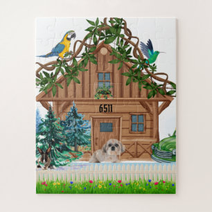 Log Cabin Home Jigzaag Puzzle Legpuzzel
