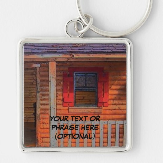 Log Cabin Home Sleutelhanger (Voorkant)