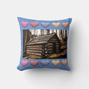 LOG CABIN HOUSE PILLOW KUSSEN
