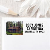 LOG CABIN IN BOSSEN RETOURADRESLABELS ETIKET (Insitu)