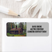 LOG CABIN IN BOSSEN RETOURADRESLABELS ETIKET (Insitu)