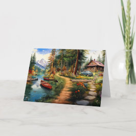 Log Cabin in de Bossen Bedankkaart