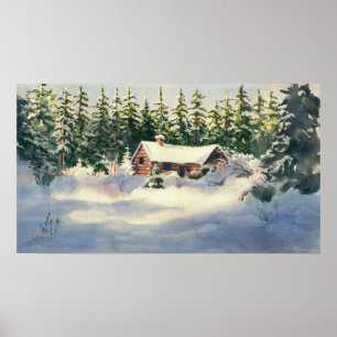 LOG CABIN IN SNEE DOOR SHARON SHARPE POSTER