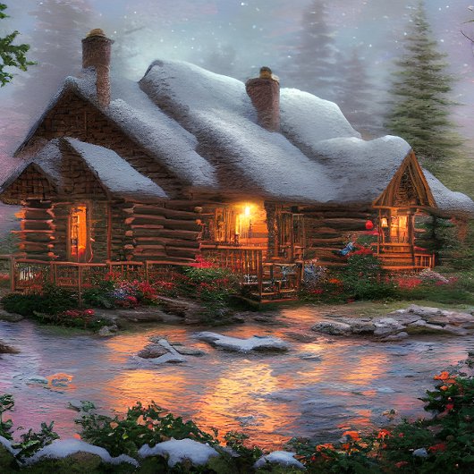 Log Cabin in the Wood Jigzaag Puzzle Legpuzzel