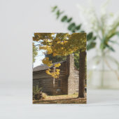 Log Cabin in Washington, Iowa in Autumn Briefkaart (Staand voorkant)