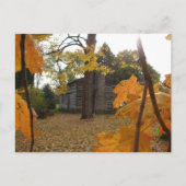 Log Cabin in Washington, Iowa in Autumn Briefkaart (Voorkant)