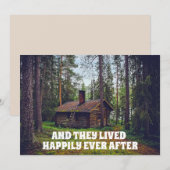 LOG CABIN IS OOIT NA AFBEELDINGSINVITATIES GEBEURD KAART (Voorkant / Achterkant)