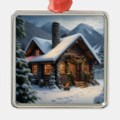 Log Cabin Kerst Ornament (Voorkant)