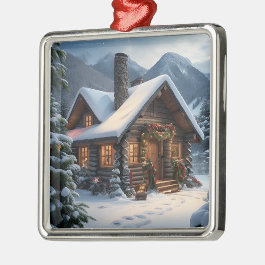 Log Cabin Kerst Ornament (Links)