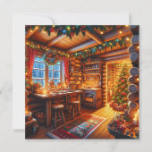 Log Cabin Keuken Feestelijk Versierd Kerstmis (Voorkant)