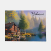 Log Cabin op het water Deurmat (Voorkant)