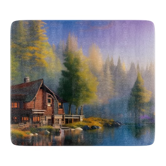 Log Cabin op het water Snijplank (Voorkant)