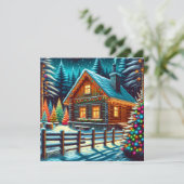 Log Cabin op kerstavond gepersonaliseerd (Staand voorkant)