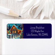 Log Cabin op kerstavond gepersonaliseerd