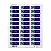 Log Cabin op kerstavond gepersonaliseerd Etiket (Full Sheet)