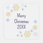 Log Cabin op kerstavond gepersonaliseerd Metalen Ornament (Achterkant)