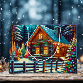 Log Cabin op kerstavond Groot Cadeauzakje