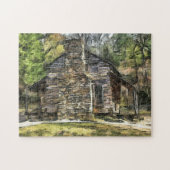 LOG CABIN PAINTING JIGSAW PUZZLE LEGPUZZEL (Horizontaal)
