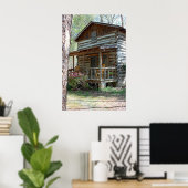 Log Cabin Poster (Thuiskantoor)