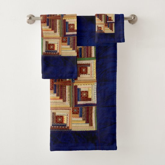 Log Cabin quilt Bad Handdoek (Insitu)