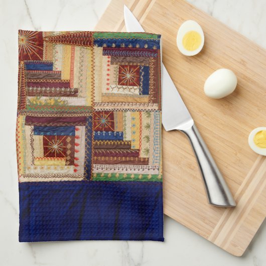 Log Cabin quilt Theedoek (Quarter Fold)