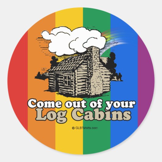LOG CABIN REPUBLICANS RONDE STICKER (Voorkant)