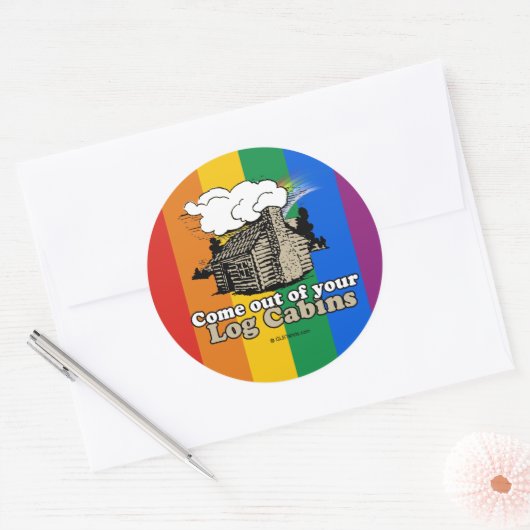 LOG CABIN REPUBLICANS RONDE STICKER (Envelop)