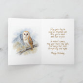 Log Cabin, Stream and Deer, Happy Birthday Kaart (Binnen)