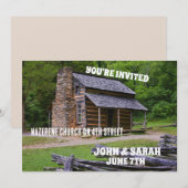 LOG CABIN WEDDING INVITATIONS PERSONALISEERD KAART (Voorkant / Achterkant)