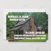 LOG CABIN WEDDING INVITATIONS PERSONALISEERD KAART (Voorkant)