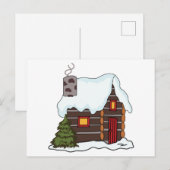 Log Cabin Winter Briefkaart (Voorkant / Achterkant)