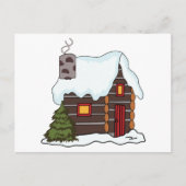 Log Cabin Winter Briefkaart (Voorkant)